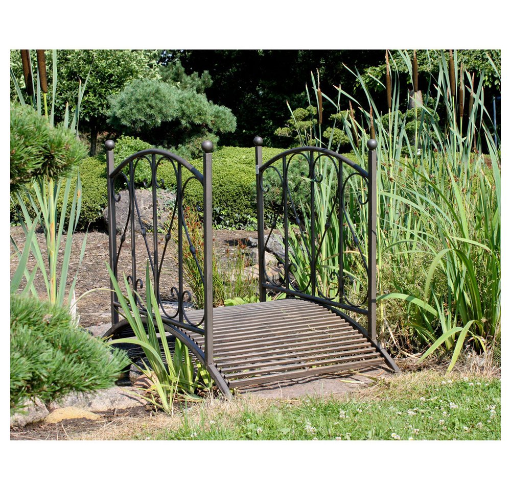 Lomadox Gartensteg GARDA-120, 120x81 cm, Gartenbrücke mit Geländer aus Metall, B/H/T: ca. 120/94/81 cm von Lomadox