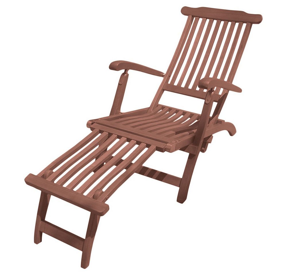 Lomadox Gartenstuhl GARDA-120, Deckchair mehrfach verstellbar aus Eukalyptus, B/H/T: 163/76-92/57 cm von Lomadox