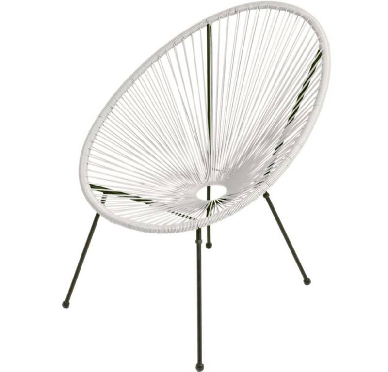 Lomadox Gartensessel GARDA-120, Gartensessel 2er Set Relaxsessel Schnüre modern Geflecht weiß von Lomadox