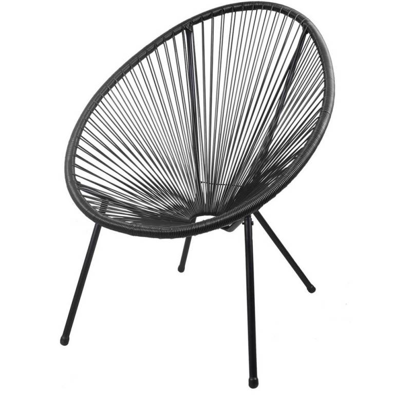 Lomadox Gartensessel GARDA-120, Gartensessel 2er Set Relaxsessel Schnüre modern Geflecht schwarz von Lomadox