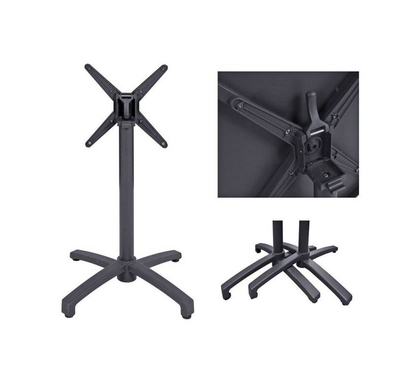 Lomadox Gartentisch GARDA-120, Tischgestell mit Klappfunktion in anthrazit, B/H/T: ca. 68/70/68 cm von Lomadox