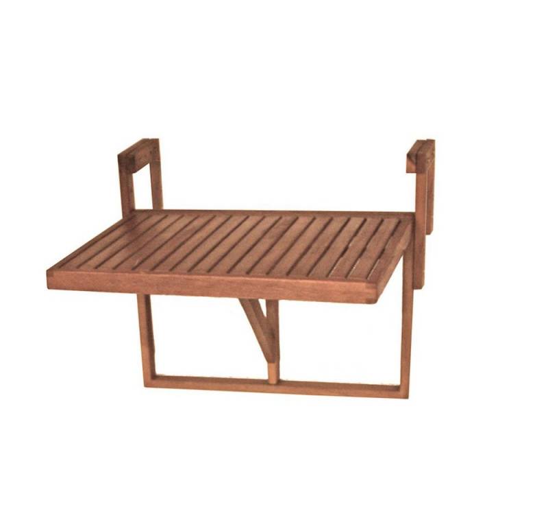 Lomadox Gartentisch GARDA-120, Balkon Hängetisch aus Eukalyptusholz, ca. 64x44-52x65 cm von Lomadox