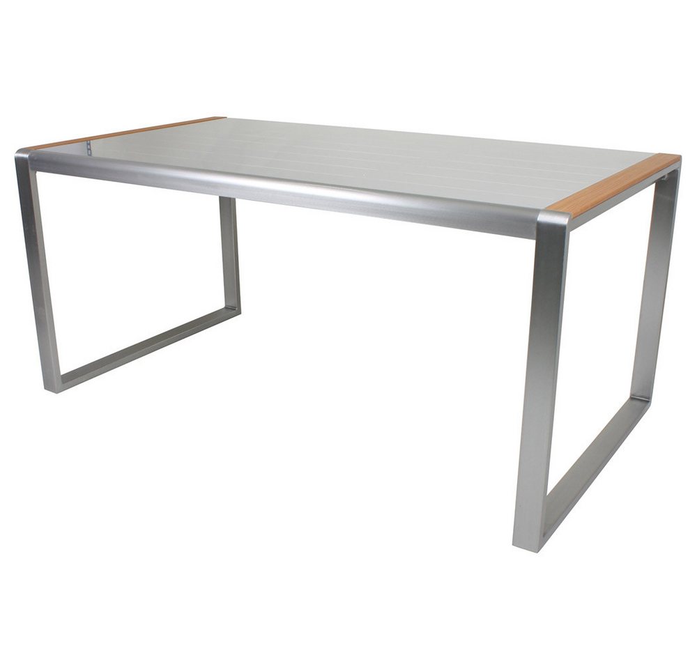 Lomadox Gartentisch GARDA-120, Tisch mit Glastischplatte im Slat-Look, B/H/T: ca. 160/74/90 cm von Lomadox