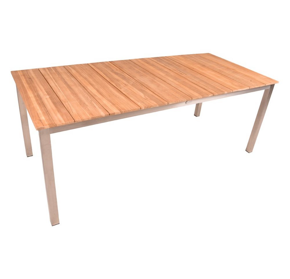 Lomadox Gartentisch GAZA-120, Tisch Garten Teak Teakholz massiv Edelstahl 200/75/90 cm von Lomadox