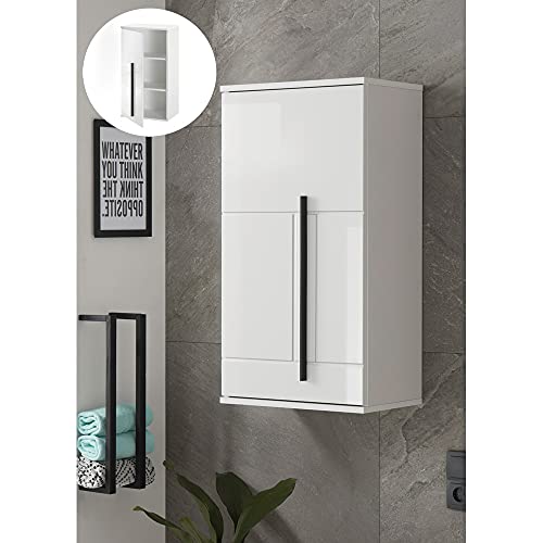 Lomadox Hängeschrank Bad CHARLESTON-61 in Hochglanz weiß, B/H/T: ca. 45/85/30 cm von Lomadox