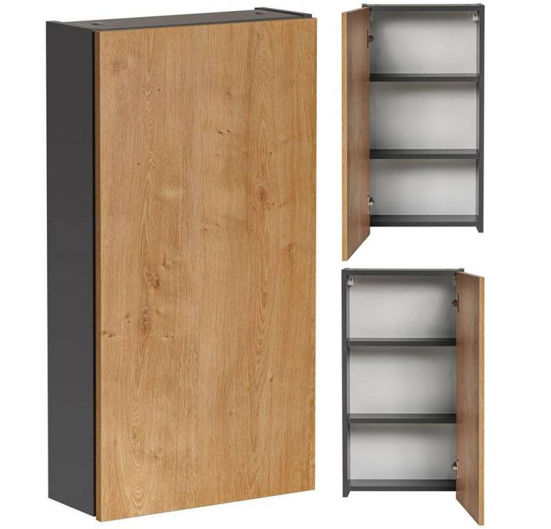 Lomadox Hängeschrank MODENA-56 Badezimmer in anthrazit mit Hamilton Eiche Nb., B/H/T: ca. 40/75/16 cm von Lomadox