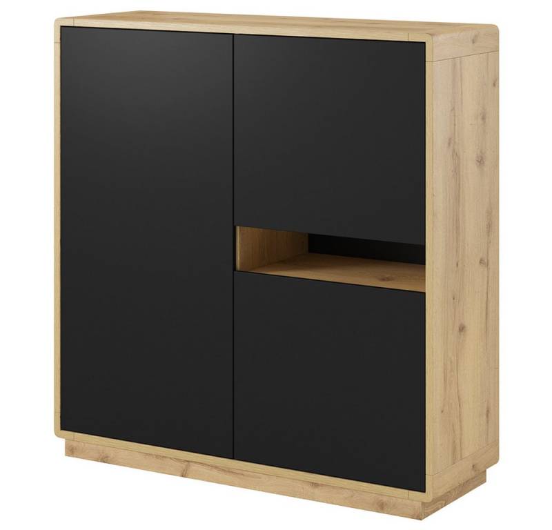 Lomadox Highboard ALBANY-83, Taurus Eiche Nb. mit Absetzungen in schwarz matt 121/126/40 cm Lomadox Highboard ALBANY-83, Taurus Eiche Nb. mit Absetzungen in schwarz matt 121/126/40 cm von Lomadox