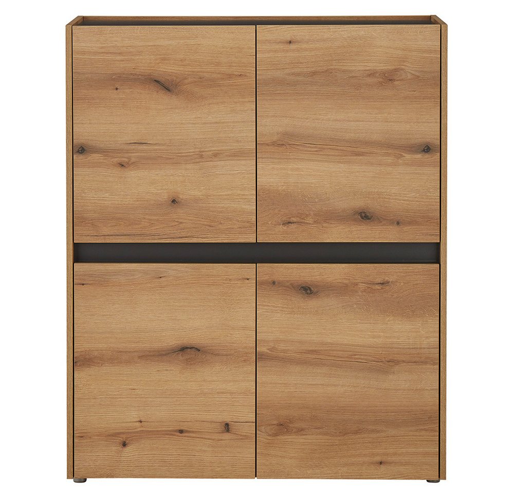 Lomadox Highboard CRISP-61, 122 cm, Eiche Nb. mit anthrazit, 4 Türen Lomadox Highboard CRISP-61, 122 cm, Eiche Nb. mit anthrazit, 4 Türen von Lomadox