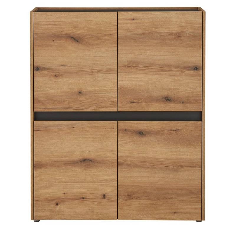 Lomadox Highboard CRISP-61, 122 cm, Eiche Nb. mit anthrazit, 4 Türen Lomadox Highboard CRISP-61, 122 cm, Eiche Nb. mit anthrazit, 4 Türen von Lomadox