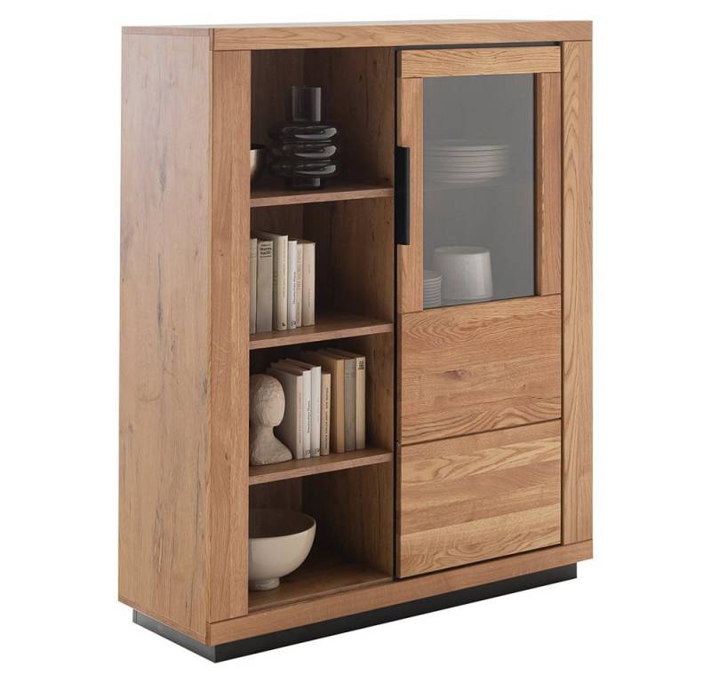 Lomadox Highboard GIUSTINO-06, Eiche teilmassiv geölt, Massivholzfronten, 98cm breit Lomadox Highboard GIUSTINO-06, Eiche teilmassiv geölt, Massivholzfronten, 98cm breit von Lomadox