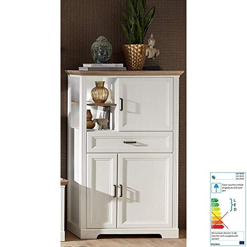 Lomadox Highboard Landhaus Stil in Pinie hell & Artisan Eiche Nb. - Breite: 93cm von Lomadox