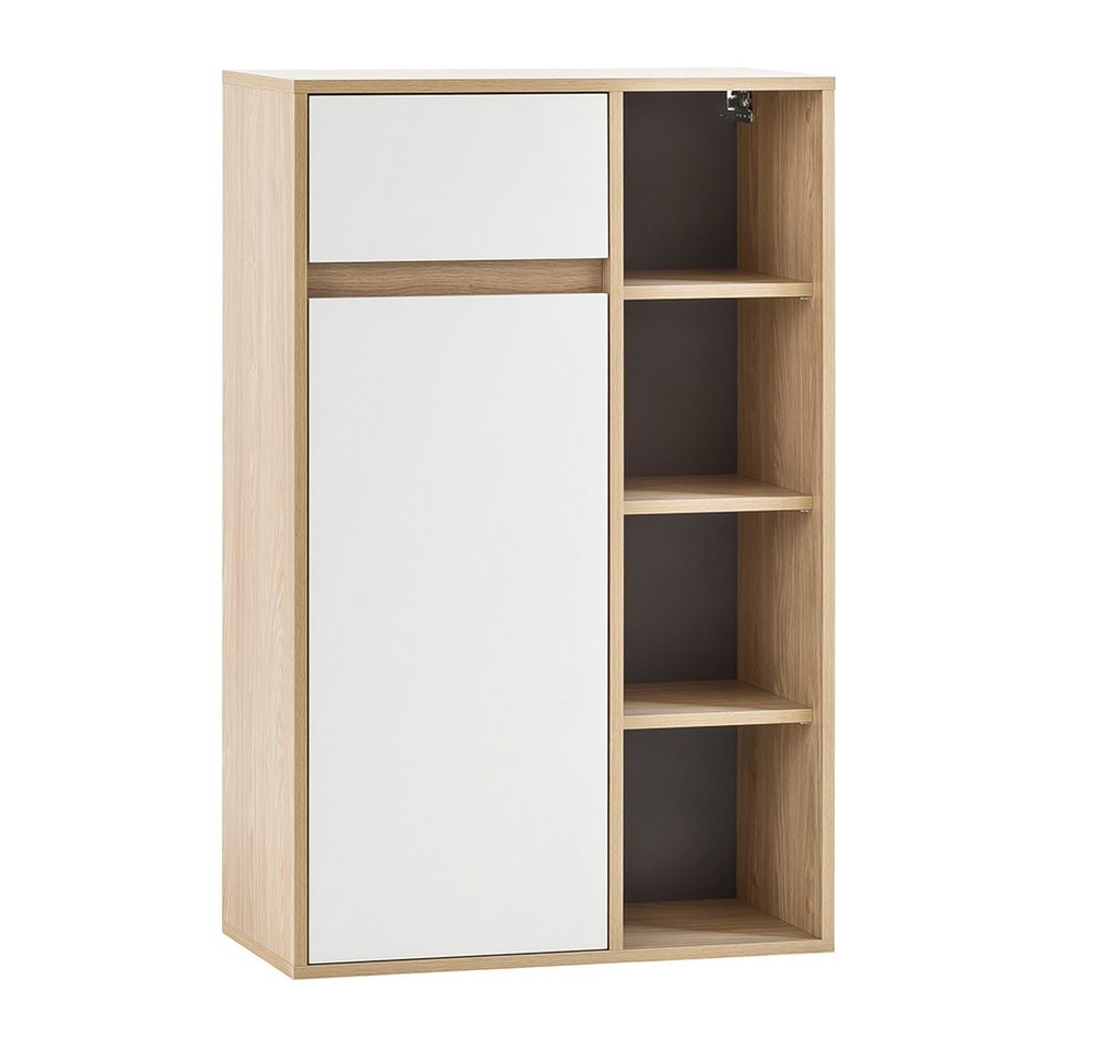 Lomadox Highboard MASKAT-80, Midischrank Badschrank hängend weiß matt mit Eiche Lomadox Highboard MASKAT-80, Midischrank Badschrank hängend weiß matt mit Eiche von Lomadox