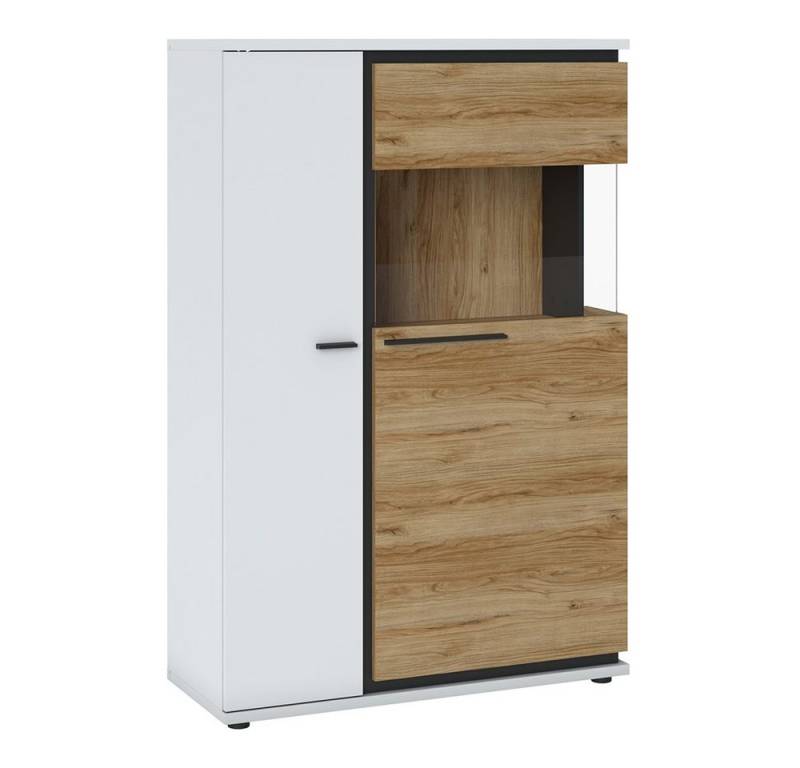 Lomadox Highboard SANDVIKA-129, in weiß mit Eiche Nb., B/H/T ca. 93/140/37 Lomadox Highboard SANDVIKA-129, in weiß mit Eiche Nb., B/H/T ca. 93/140/37 von Lomadox