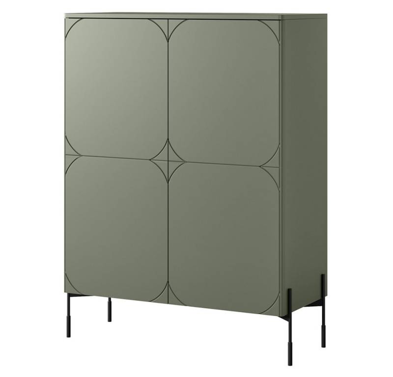 Lomadox Highboard SPLIT-141, oliv grün matt 124 cm Metallfüße modern grifflos Lomadox Highboard SPLIT-141, oliv grün matt 124 cm Metallfüße modern grifflos von Lomadox
