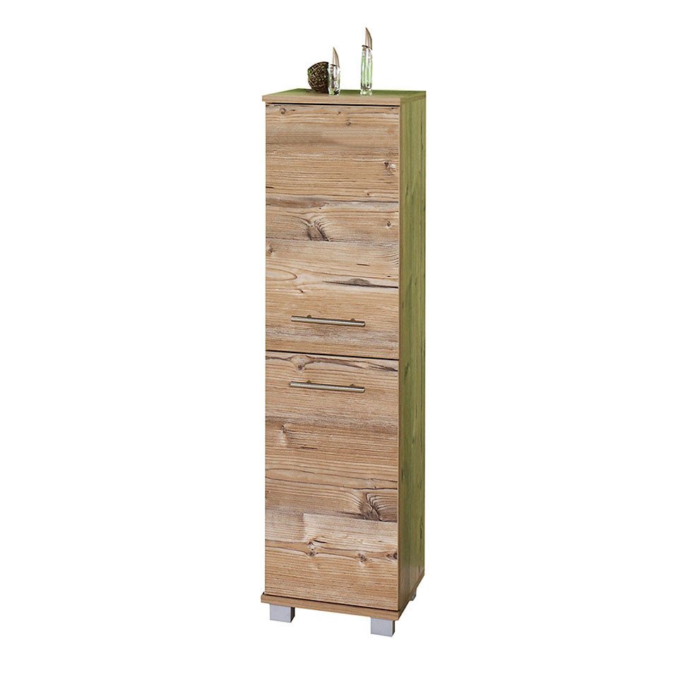 Lomadox Hochschrank ANZIO-04 Badezimmer Highboard, 2 Türen, silberfichte, BxHxT 30,3x116,9x32,6cm von Lomadox