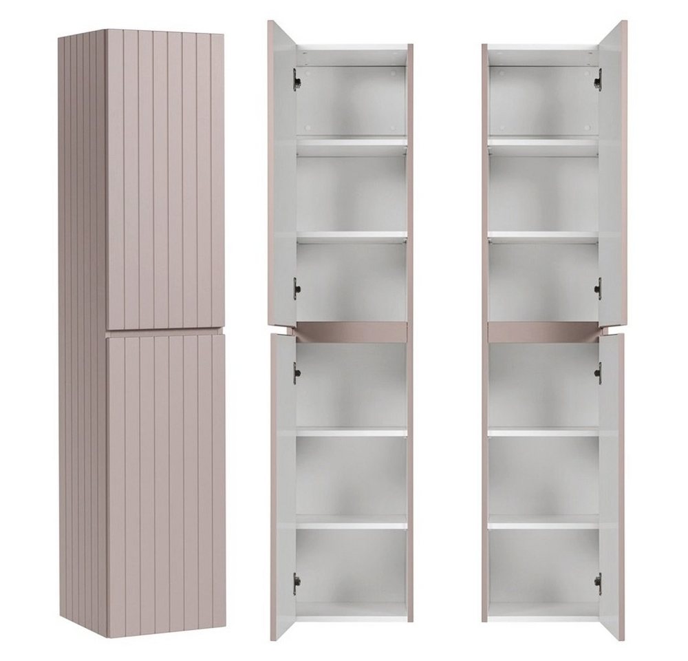 Lomadox Hochschrank IRAKLIO-56-ROSE Badschrank altrosa, Rillen Design, 2 gedämpfte Türen 35/160/33 cm Lomadox Hochschrank IRAKLIO-56-ROSE Badschrank altrosa, Rillen Design, 2 gedämpfte Türen 35/160/33 cm von Lomadox