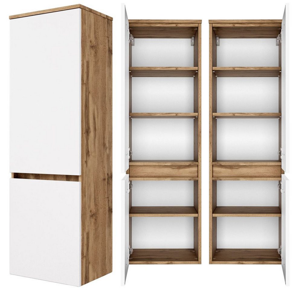Lomadox Midischrank LAURIA-03 Wotaneiche Nb. mit matt weiß 40x130x35 cm Lomadox Midischrank LAURIA-03 Wotaneiche Nb. mit matt weiß 40x130x35 cm von Lomadox