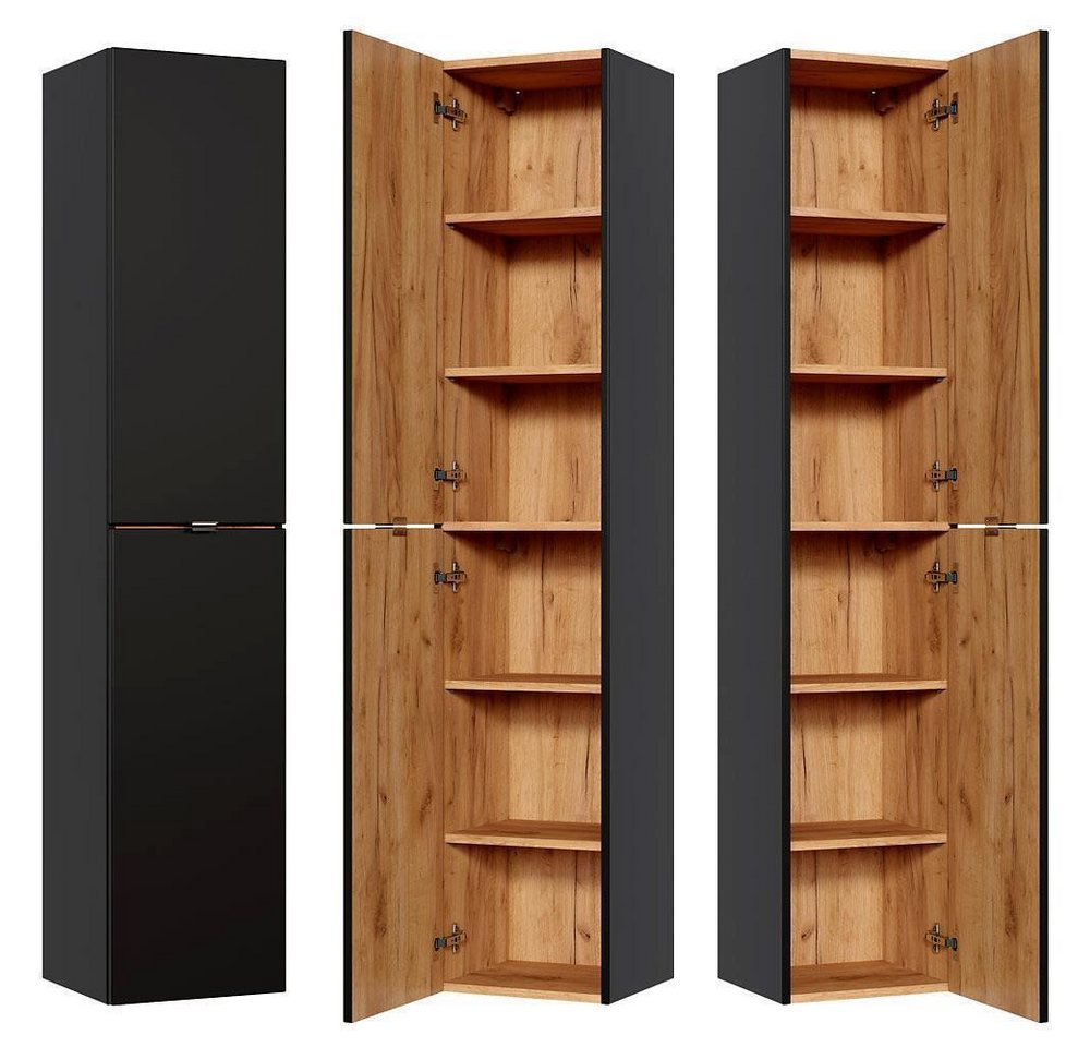 Lomadox Hochschrank TOSKANA-BLACK-56 Badezimmer in seidenmatt anthrazit B/H/T ca. 35/170/33cm Lomadox Hochschrank TOSKANA-BLACK-56 Badezimmer in seidenmatt anthrazit B/H/T ca. 35/170/33cm von Lomadox