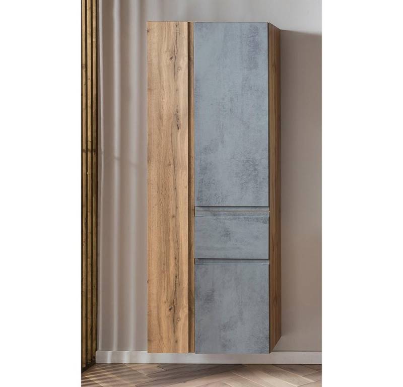 Lomadox Hochschrank VASTO-03-CONCRETE Badezimmer Schublade 65cm Eiche Beton Optik 65/180/35 cm Lomadox Hochschrank VASTO-03-CONCRETE Badezimmer Schublade 65cm Eiche Beton Optik 65/180/35 cm von Lomadox