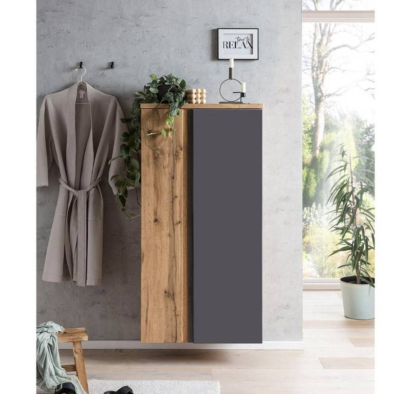Lomadox Midischrank VASTO-03-GREY Midischrank 65cm Wotan Eiche Nb. mit grau matt, B/H/T 40/130/35 cm Lomadox Midischrank VASTO-03-GREY Midischrank 65cm Wotan Eiche Nb. mit grau matt, B/H/T 40/130/35 cm von Lomadox