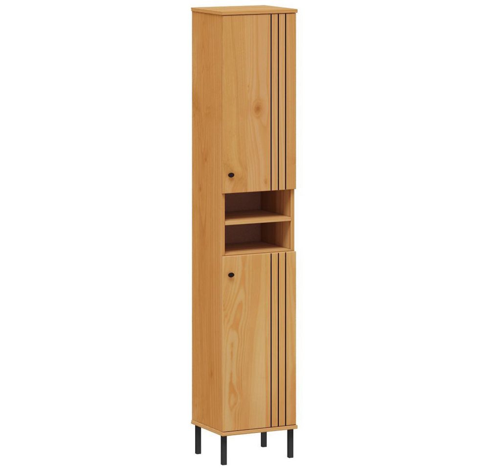 Lomadox Hochschrank WILLOW-69 Massivholz Kiefer eichefarbig lackiert Türen Rillendesign 35x190x32 cm Lomadox Hochschrank WILLOW-69 Massivholz Kiefer eichefarbig lackiert Türen Rillendesign 35x190x32 cm von Lomadox