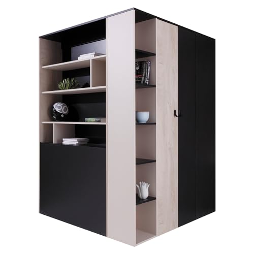 Lomadox Jugendzimmer Begehbarer Kleiderschrank in schwarz Eiche beige Lomadox Jugendzimmer Begehbarer Kleiderschrank in schwarz Eiche beige von Lomadox