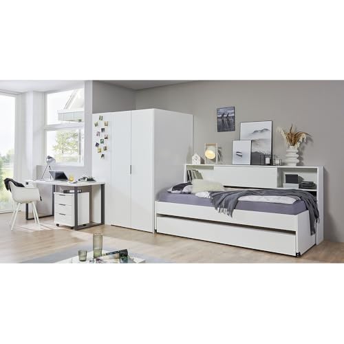 Lomadox Jugendzimmer-Set 5-teilig in weiß, mit Eckkleiderschrank begehbar Lomadox Jugendzimmer-Set 5-teilig in weiß, mit Eckkleiderschrank begehbar von Lomadox