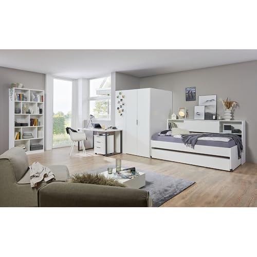Lomadox Jugendzimmer-Set 6-teilig in weiß, mit Funktionsbett 120x200 cm Liegefläche Lomadox Jugendzimmer-Set 6-teilig in weiß, mit Funktionsbett 120x200 cm Liegefläche von Lomadox