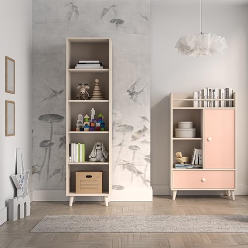 Lomadox Kinderzimmer Set 2-teilig in Sandbeige mit rosa fühlbare Holzstruktur Bücherregal Sideboard offen Softclose-Funktion modern Lomadox Kinderzimmer Set 2-teilig in Sandbeige mit rosa fühlbare Holzstruktur Bücherregal Sideboard offen Softclose-Funktion modern von Lomadox