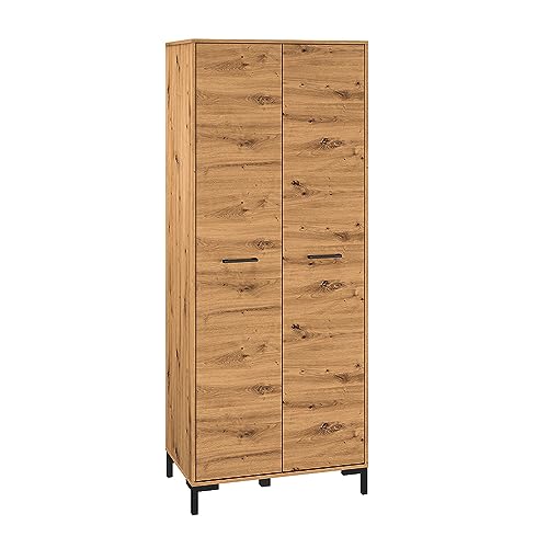 Lomadox Kleiderschrank 2-türig mit 1 Kleiderstange, Artisan Eiche Nb., B/H/T ca. 80/200/51 cm Lomadox Kleiderschrank 2-türig mit 1 Kleiderstange, Artisan Eiche Nb., B/H/T ca. 80/200/51 cm von Lomadox