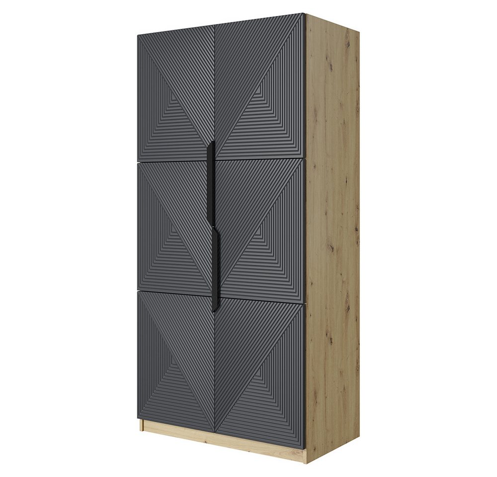 Lomadox Kleiderschrank ADARE-141 100 cm breit, 2 Türen, Eiche mit dunkelgrau, gerillter Front Lomadox Kleiderschrank ADARE-141 100 cm breit, 2 Türen, Eiche mit dunkelgrau, gerillter Front von Lomadox