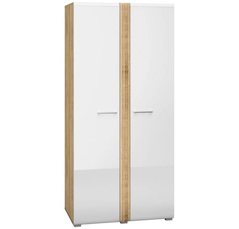 Lomadox Kleiderschrank AKRON-131 Garderobenschrank mit 2 Kleiderstangen Eiche Nb. mit weiß Hochglanz Lomadox Kleiderschrank AKRON-131 Garderobenschrank mit 2 Kleiderstangen Eiche Nb. mit weiß Hochglanz von Lomadox