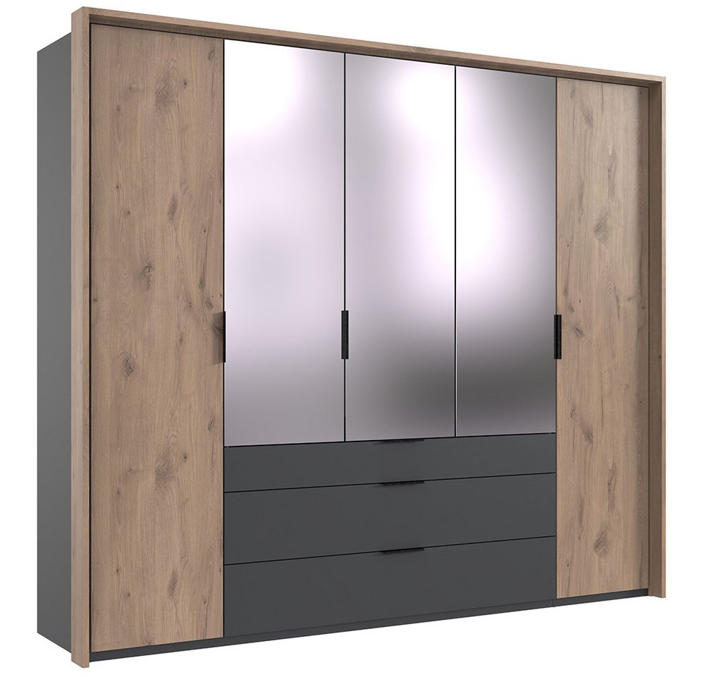 Lomadox Kleiderschrank BIELLA-43 Schlafzimmerschrank Drehtürenschrank 254 cm breit in grau mit Eiche Lomadox Kleiderschrank BIELLA-43 Schlafzimmerschrank Drehtürenschrank 254 cm breit in grau mit Eiche von Lomadox