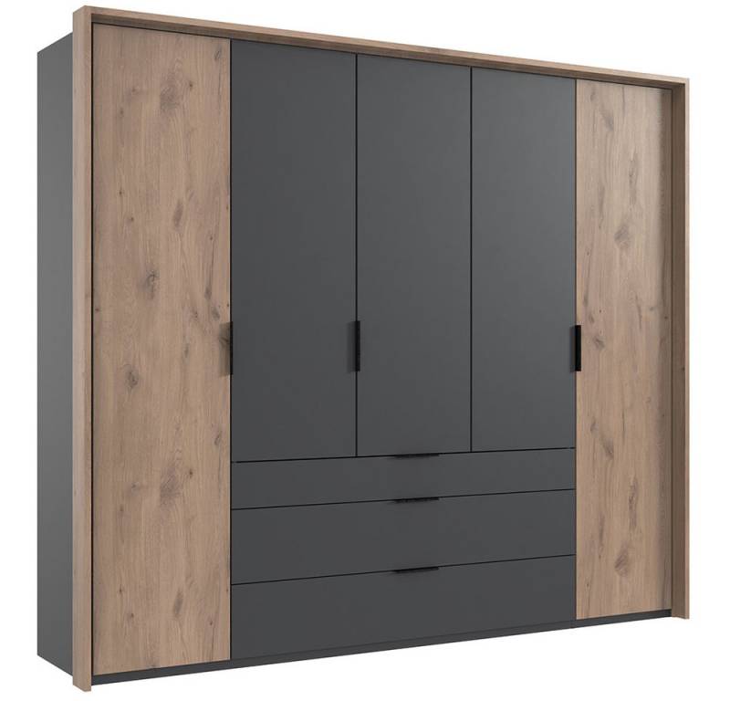 Lomadox Kleiderschrank BIELLA-43 Schlafzimmerschrank Drehtürenschrank 254 cm breit in grau mit Eiche Lomadox Kleiderschrank BIELLA-43 Schlafzimmerschrank Drehtürenschrank 254 cm breit in grau mit Eiche von Lomadox
