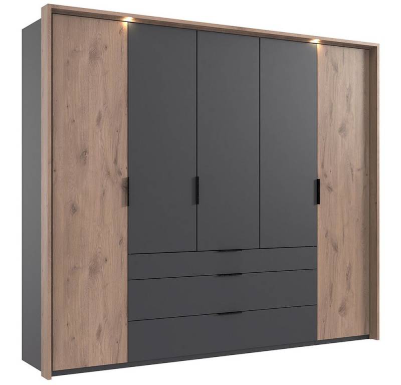 Lomadox Kleiderschrank BIELLA-43 Schlafzimmerschrank Drehtürenschrank 254 cm breit mit Beleuchtung Lomadox Kleiderschrank BIELLA-43 Schlafzimmerschrank Drehtürenschrank 254 cm breit mit Beleuchtung von Lomadox
