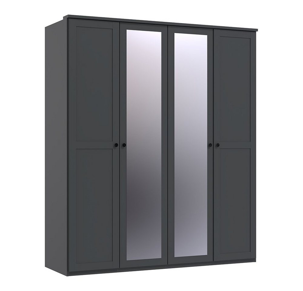 Lomadox Kleiderschrank CROPANI-43 180cm breit, 4 Türen davon 2 Spiegeltüren, graphit von Lomadox