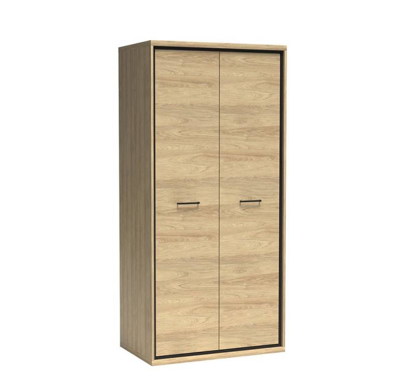 Lomadox Kleiderschrank MEGARA-161 Garderobenschrank Schlafzimmerschrank modern braun mit Eiche Hickory von Lomadox