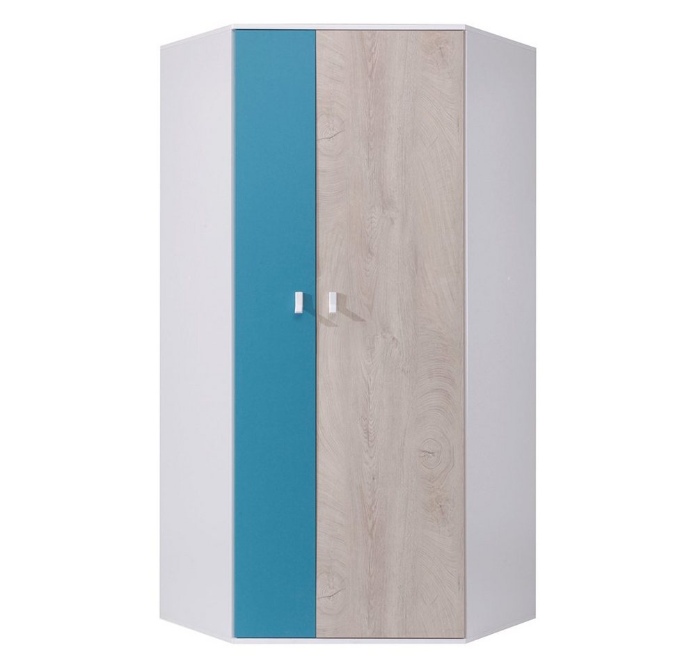 Lomadox Kleiderschrank PITTSBURGH-133 Eckkleiderschrank, 90x90cm, weiß/Eiche/blau Lomadox Kleiderschrank PITTSBURGH-133 Eckkleiderschrank, 90x90cm, weiß/Eiche/blau von Lomadox
