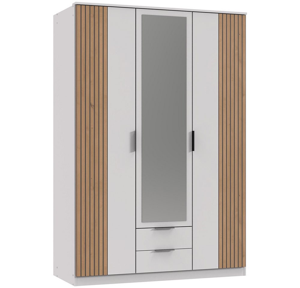 Lomadox Kleiderschrank RICCIONE-43 Jugendzimmer Garderobenschrank modern in weiß Akustikpaneel-Optik von Lomadox