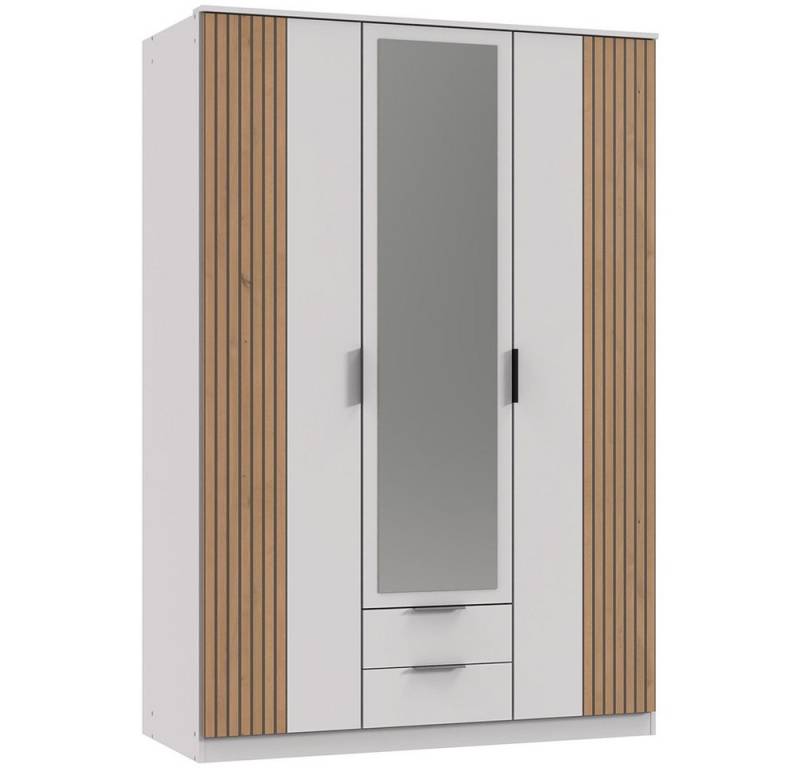 Lomadox Kleiderschrank RICCIONE-43 Jugendzimmer Garderobenschrank modern in weiß Akustikpaneel-Optik von Lomadox