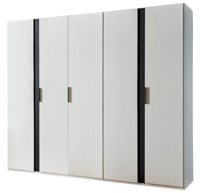 Lomadox Kleiderschrank RONDA-43 Garderobenschrank Schlafzimmerschrank 250cm breit modern weiß mit grau von Lomadox