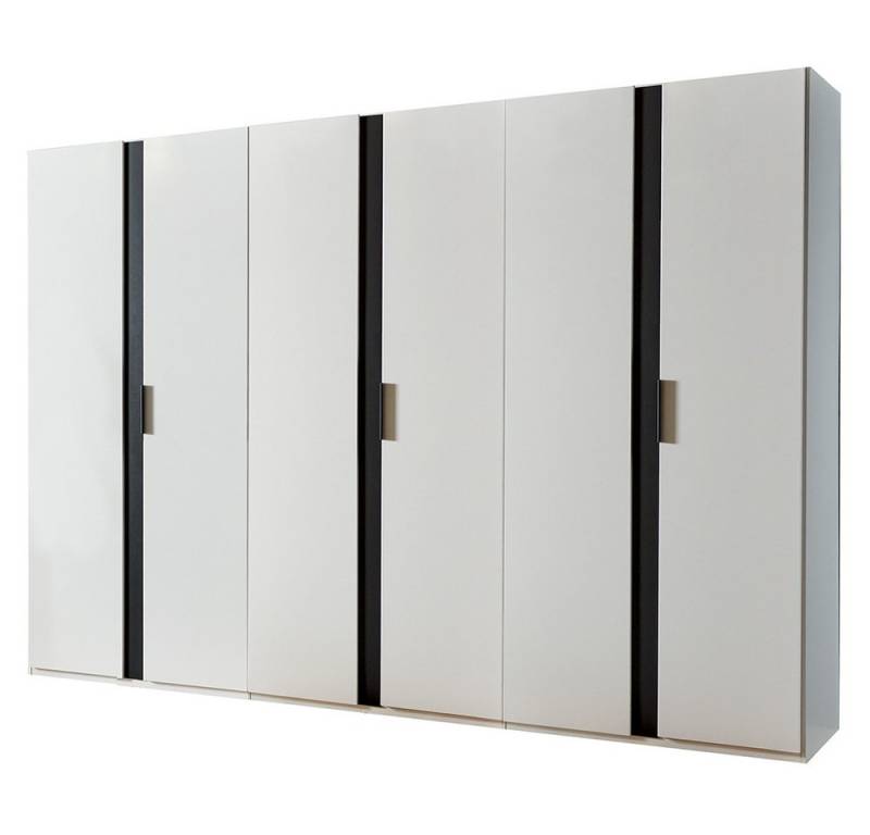 Lomadox Kleiderschrank RONDA-43 Garderobenschrank Schlafzimmerschrank 300cm breit modern weiß mit grau von Lomadox