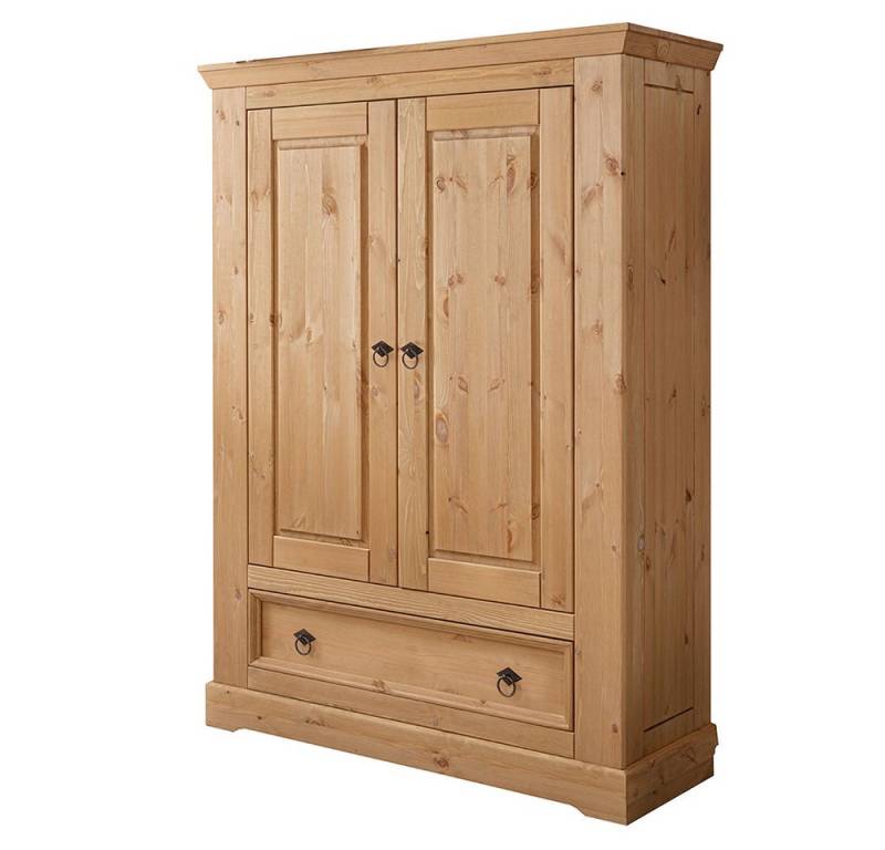 Lomadox Kleiderschrank STEINKJER-69 Wäscheschrank, Kiefer massiv, eichefarben gebeizt & geölt von Lomadox
