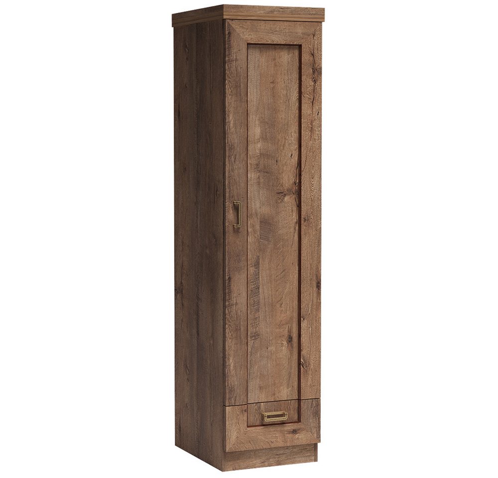 Lomadox Kleiderschrank TEORA-161 in Lefkas Eiche Metallgriffe rustikal Kleiderstange 46x191x57,5 cm Lomadox Kleiderschrank TEORA-161 in Lefkas Eiche Metallgriffe rustikal Kleiderstange 46x191x57,5 cm von Lomadox