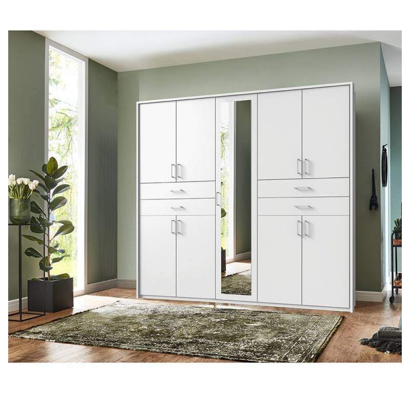 Lomadox Kleiderschrank TREVISO-43 Garderobenschrank Schlafzimmerschrank Schrank 228 cm breit weiß von Lomadox