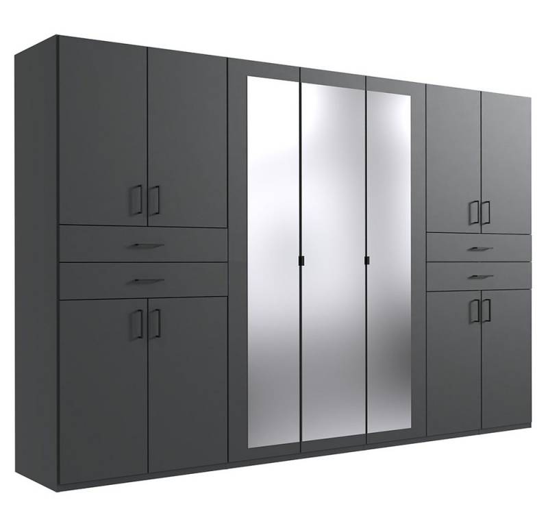 Lomadox Kleiderschrank TREVISO-43 Garderobenschrank Schlafzimmerschrank Schrank 313 cm breit graphit von Lomadox