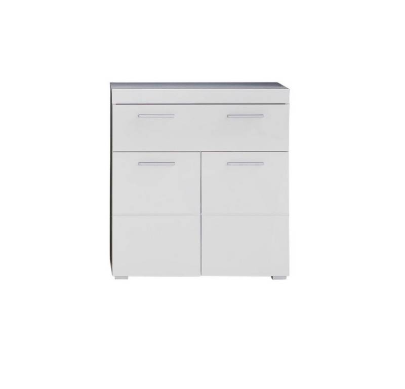 Lomadox Kommode ALTENA-19, Badezimmerschrank Mehrzweckschrank in Weiß Hochglanz, 73x79x31 cm von Lomadox