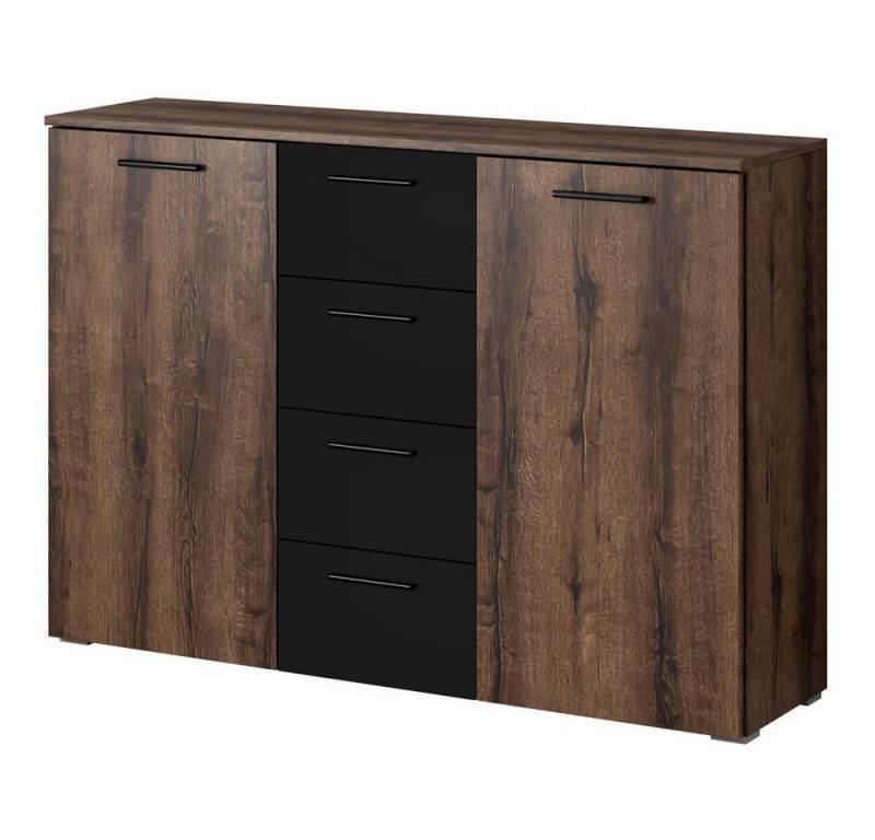 Lomadox Kommode BIRMINGHAM-83, Schlafzimmer in Eiche Monastery Nb. mit schwarz, B/H/T: 132/93/38 cm Lomadox Kommode BIRMINGHAM-83, Schlafzimmer in Eiche Monastery Nb. mit schwarz, B/H/T: 132/93/38 cm von Lomadox