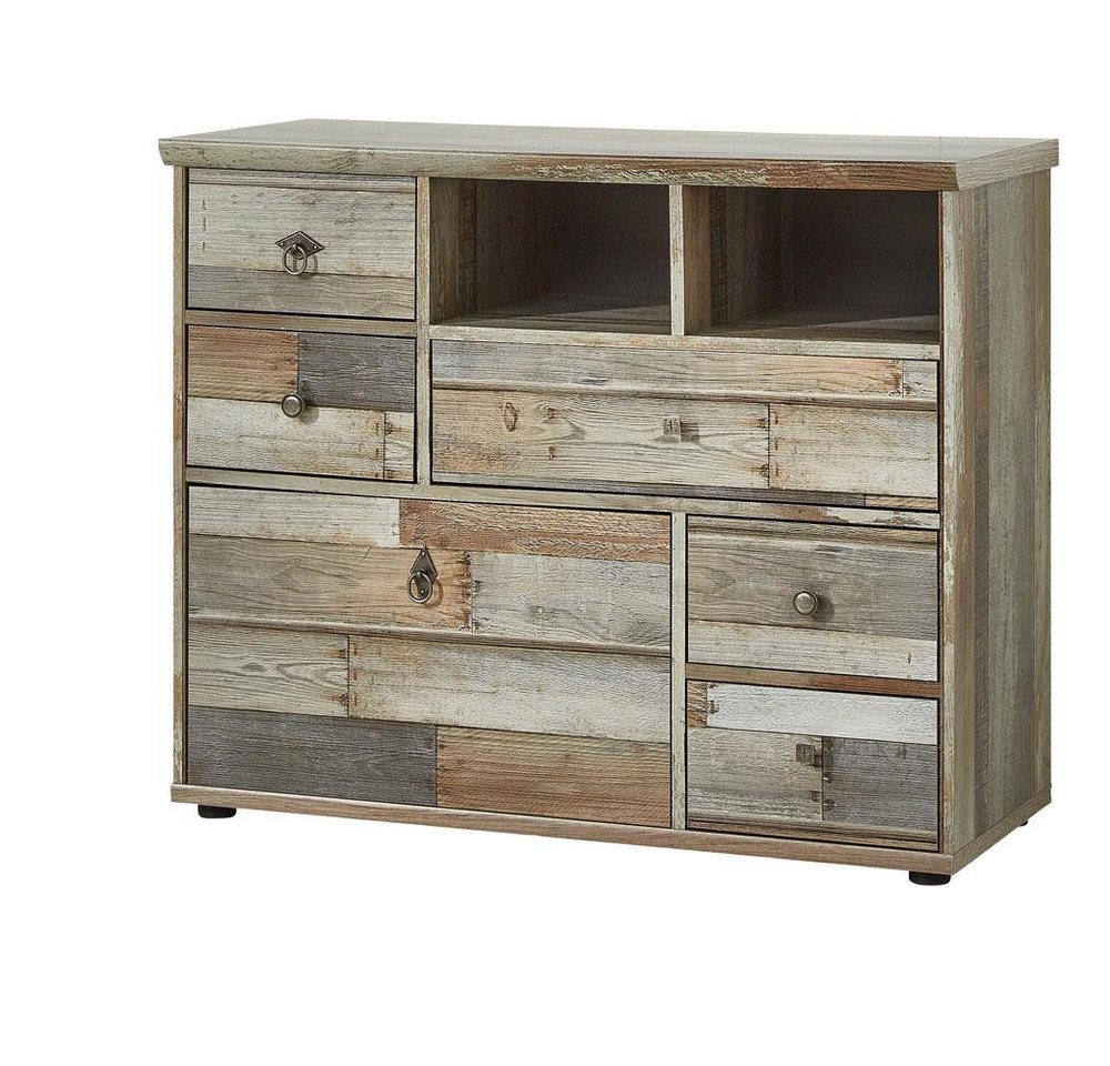 Lomadox Kommode BRANSON-36, Sideboard Anrichte Vintage Driftwood Braun, 99x80x39 cm von Lomadox