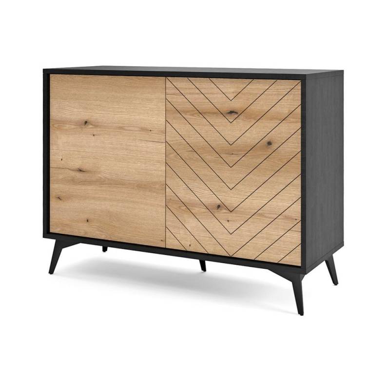 Lomadox Kommode DALE-160, Anrichte Wohnzimmer schwarz Eiche 104x77x39 cm von Lomadox